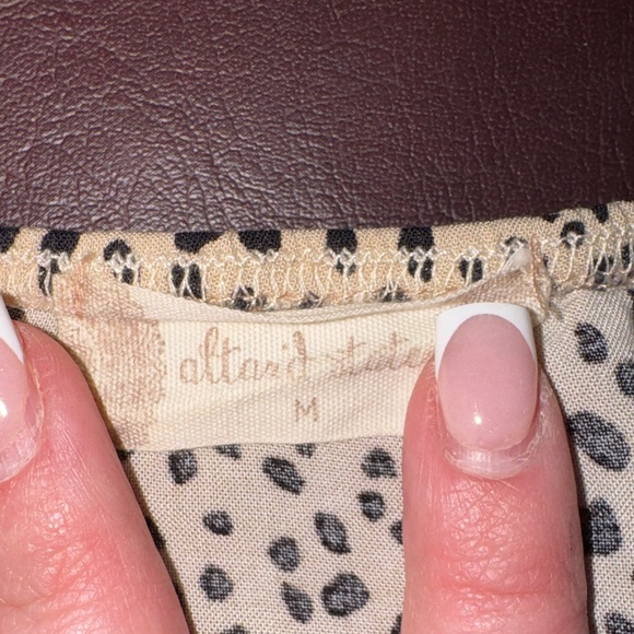 Altar'd State Cream and Black Dotted Blouse - Picture 2 of 3